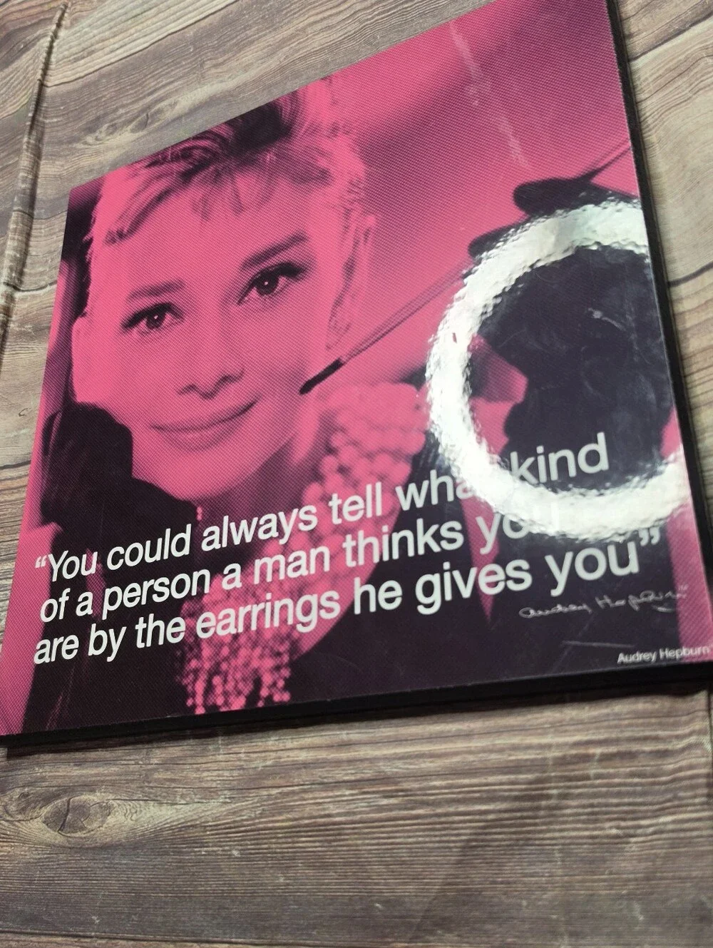 Pink Audrey Hepburn Wall Art Quote Canvas